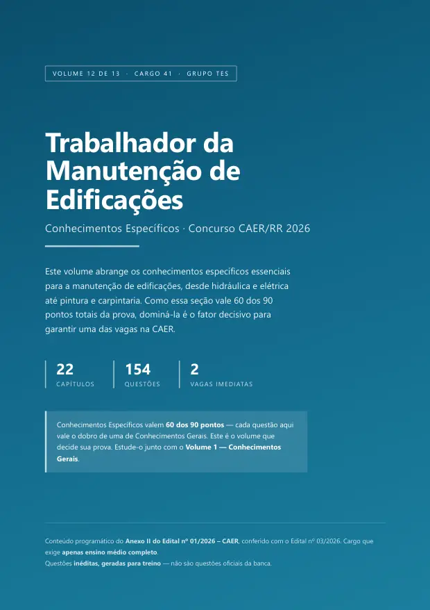 Capa do Volume 12 — Trabalhador da Manutenção de Edificações