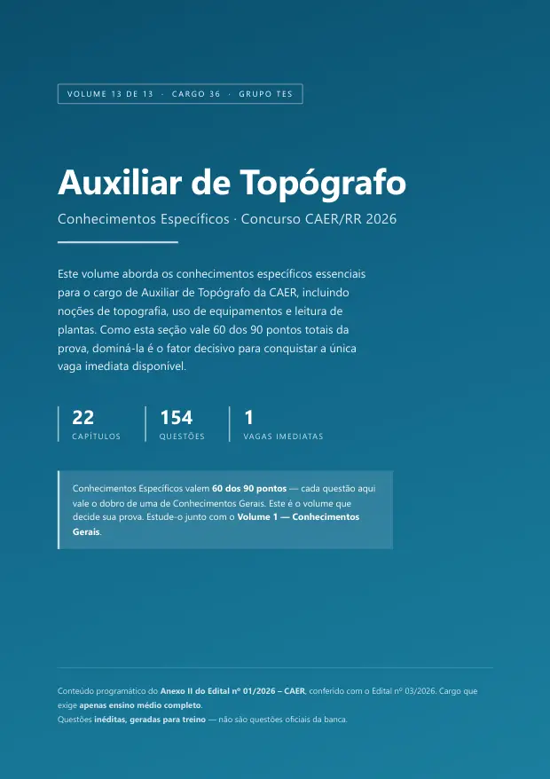 Capa do Volume 13 — Auxiliar de Topógrafo