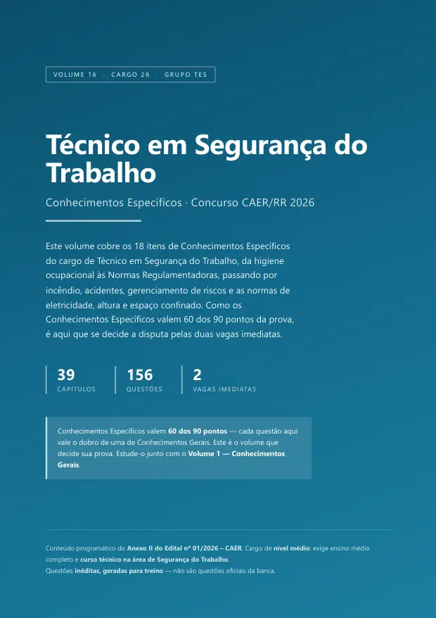 Capa do Volume 16 — Técnico em Segurança do Trabalho